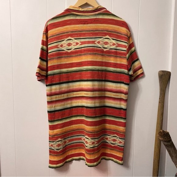 Vintage Polo Ralph Lauren Aztec 100% Cotton Southwestern Polo Shirt - Picture 8 of 12